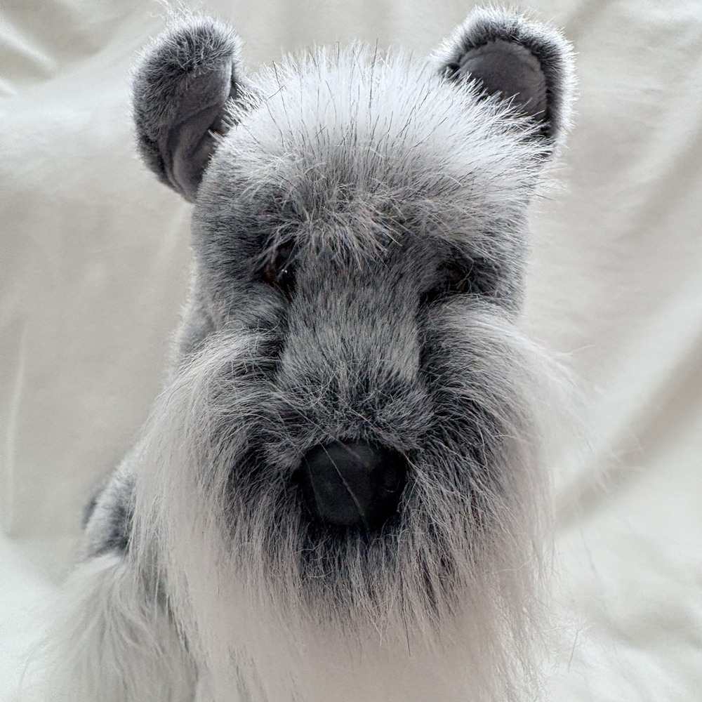 RARE Douglas Fritz Schnauzer Plush Gray Dog 12" Realistic Stuffed Animal Toy